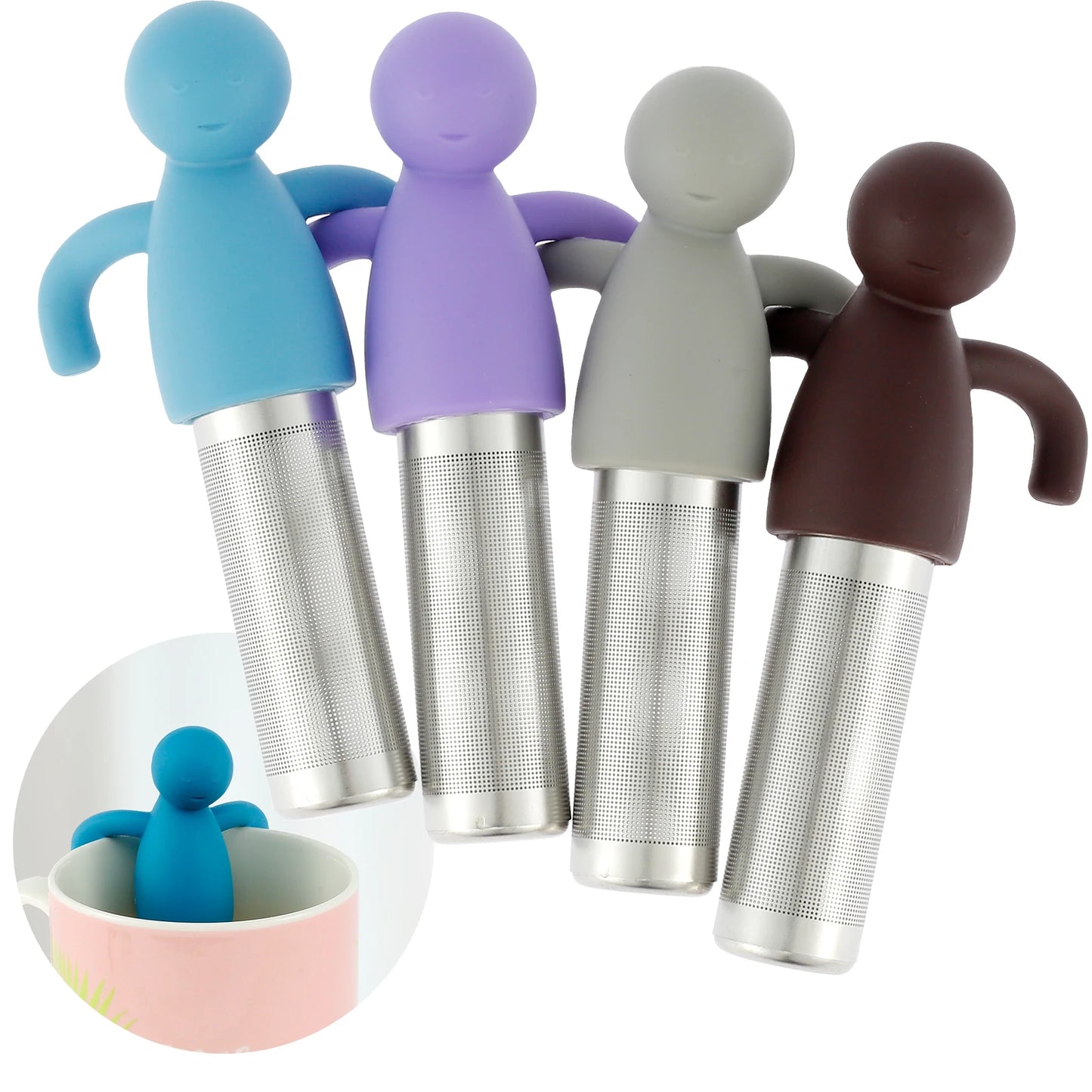 4-teiliges ultrafeines Teesieb aus Edelstahl für losen Tee