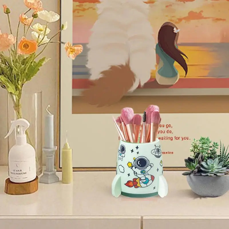 Raketenförmiger Stifthalter mit hoher Kapazität und Astronaut Aufkleber