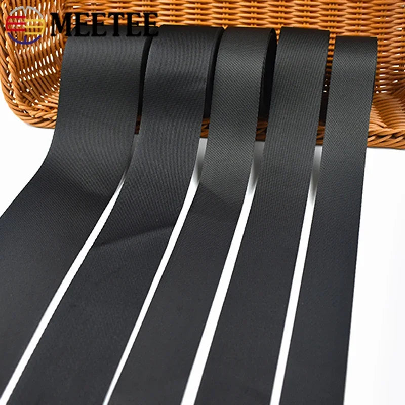 5m Schwarzes Nylon Gurtband 10-100mm für Taschen, Gurte, Haustier, DIY