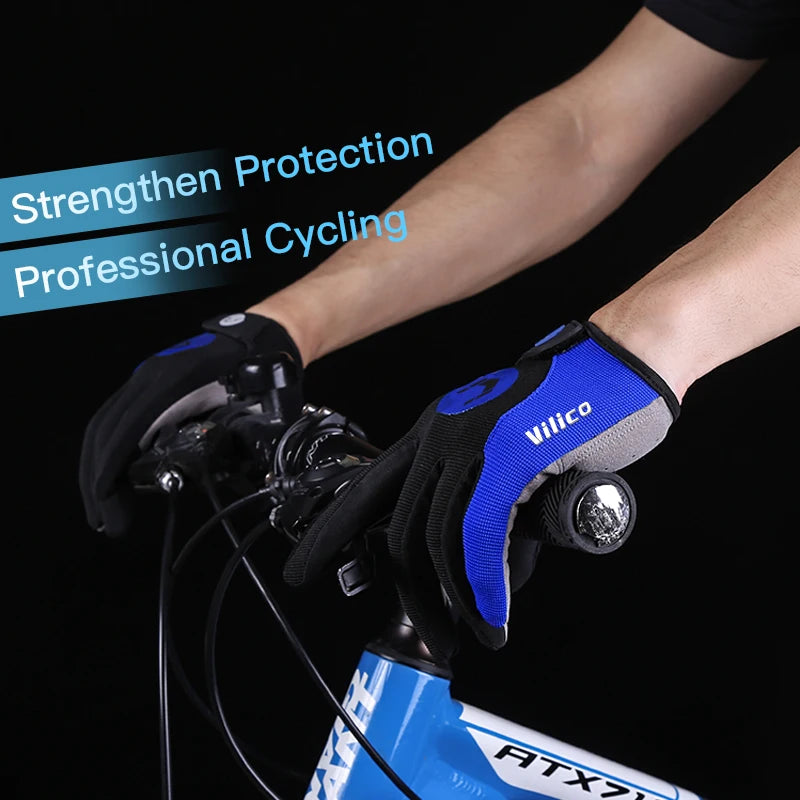 Atmungsaktive Vollfinger Fahrradhandschuhe mit Anti-Rutsch und Touchscreen