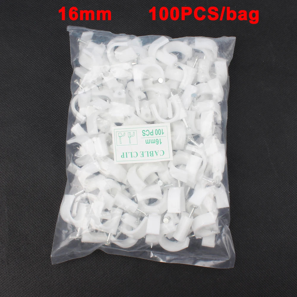 Runde Kabelklemmen 4-16mm für sichere Kabelverlegung – 100 Stück weiß
