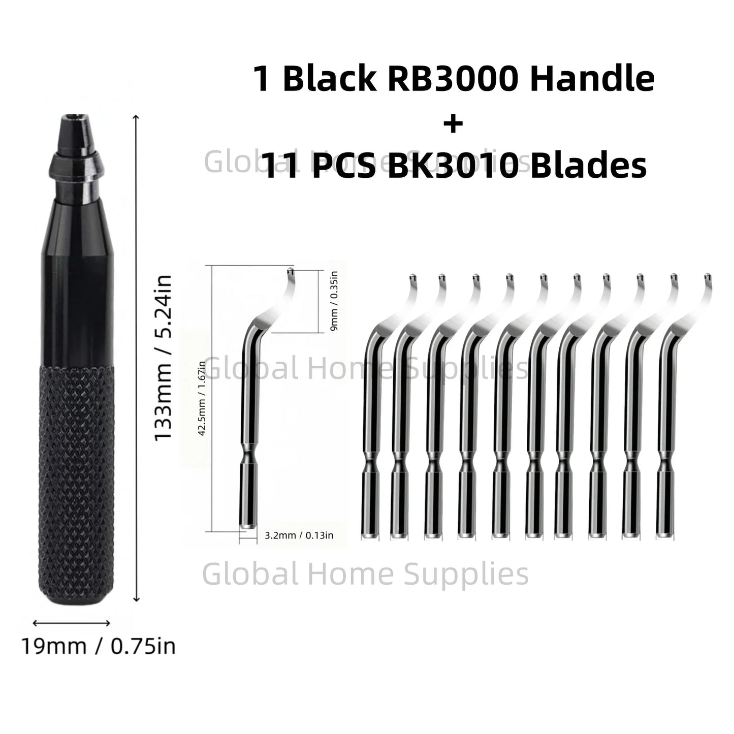 Entgratungswerkzeug RB3000 mit 1 oder 11 Schnellarbeitsstahl-Schwenkklingen