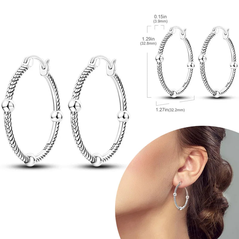 925 Sterling Silber Creolen mit Zirkonia Wassertropfen für Damen