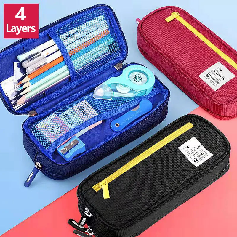 3-Lagiges Federmäppchen Organizer Groß Kawaii Stifttasche Schule Büro Uni