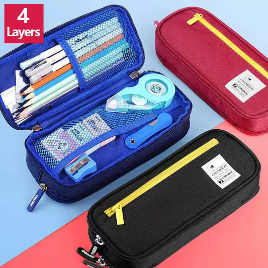 3-Lagiges Federmäppchen Organizer Groß Kawaii Stifttasche Schule Büro Uni
