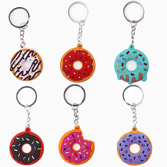 Süßer Donut Schlüsselanhänger aus Metall Cartoon Anhänger Unisex Geschenk