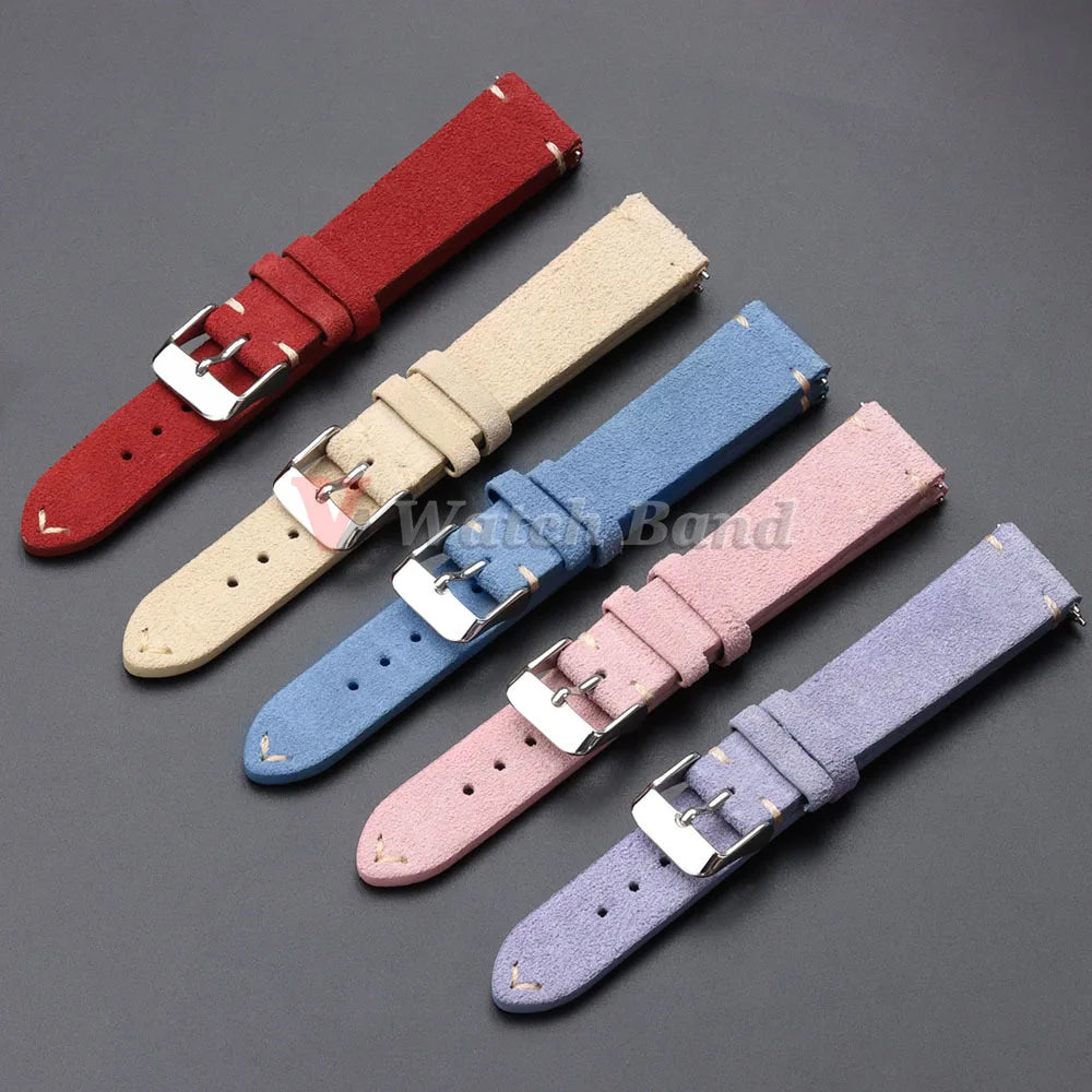 Weiches Schnellverschluss Wildleder Armband 14-22mm für Smartwatch Uhr