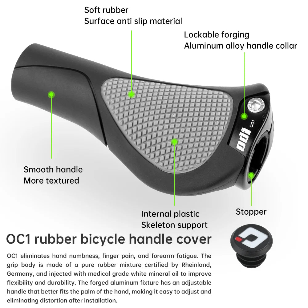 Ergonomische Fahrradgriffe mit rutschfestem Gummi und großem Pad