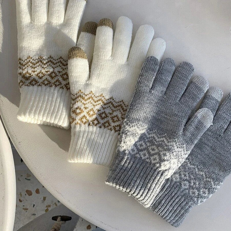 Warme Gestrickte Touchscreen Handschuhe für Winter Radfahren und Alltag