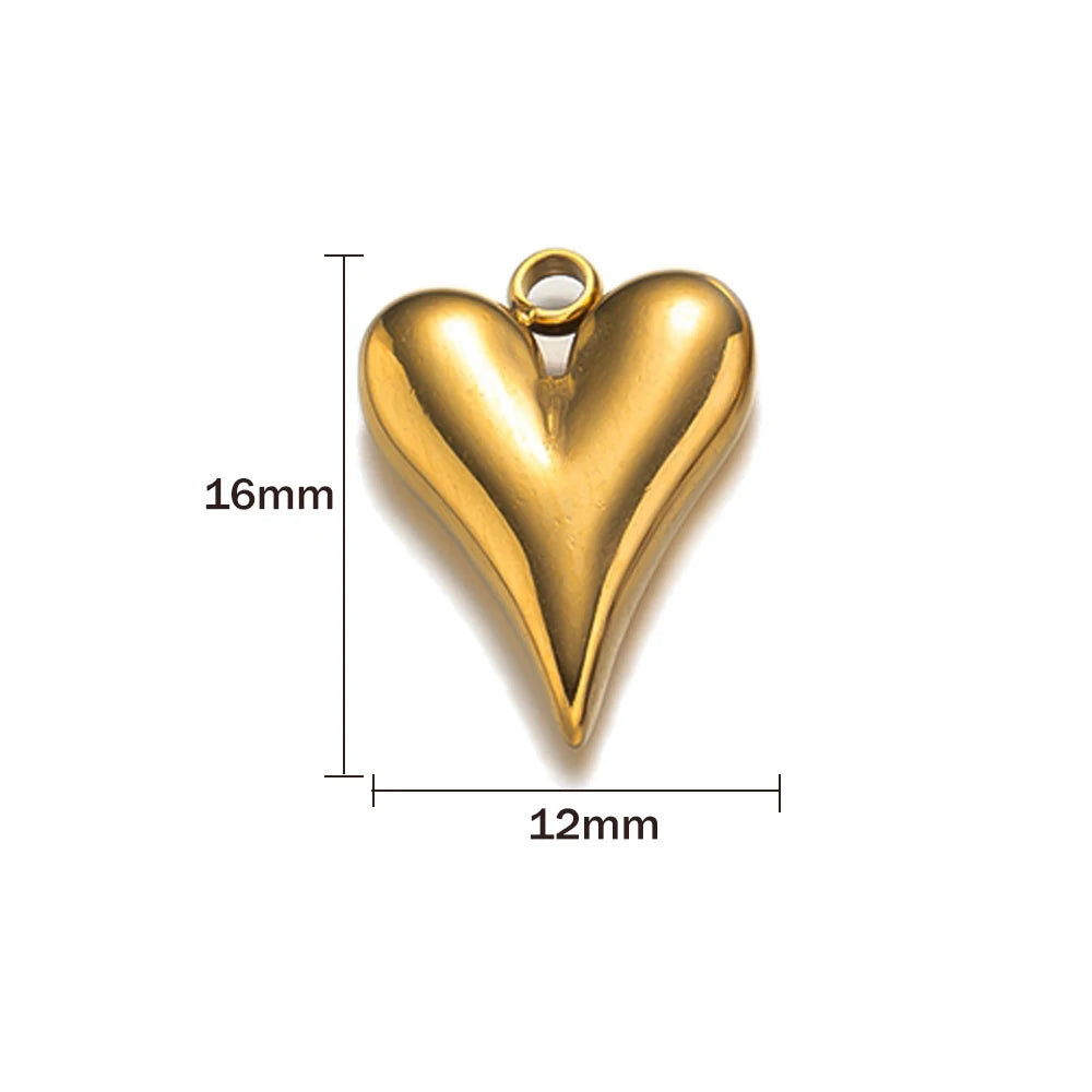 5er Set Edelstahl Charms Gold für Schmuckherstellung DIY Zubehör