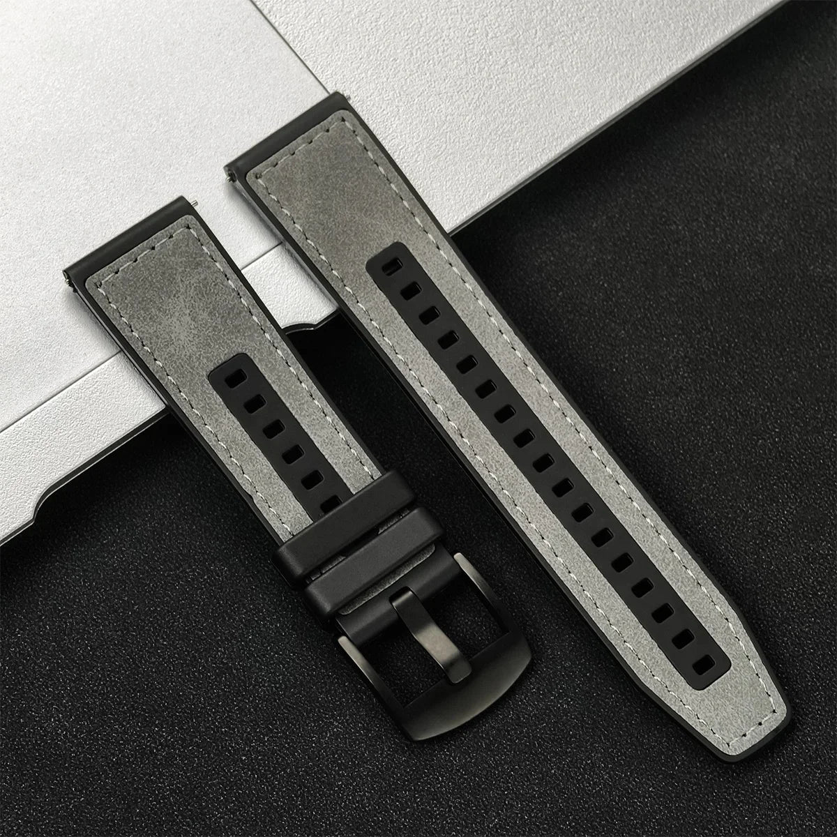 Smartwatch Ersatzarmband 22mm Leder Silikon für Huawei Samsung