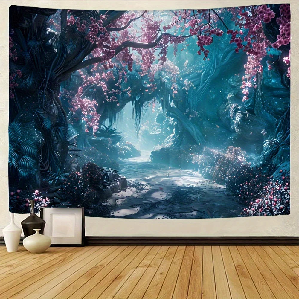 Dekorativer Wandteppich mit Baumlandschaft für Wohnräume