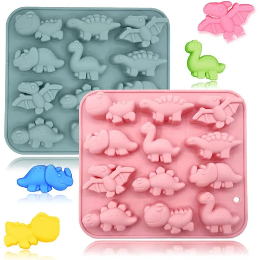 3D Dinosaurier Silikonbackform 12 Mulden DIY Kuchen Schokolade Dessert