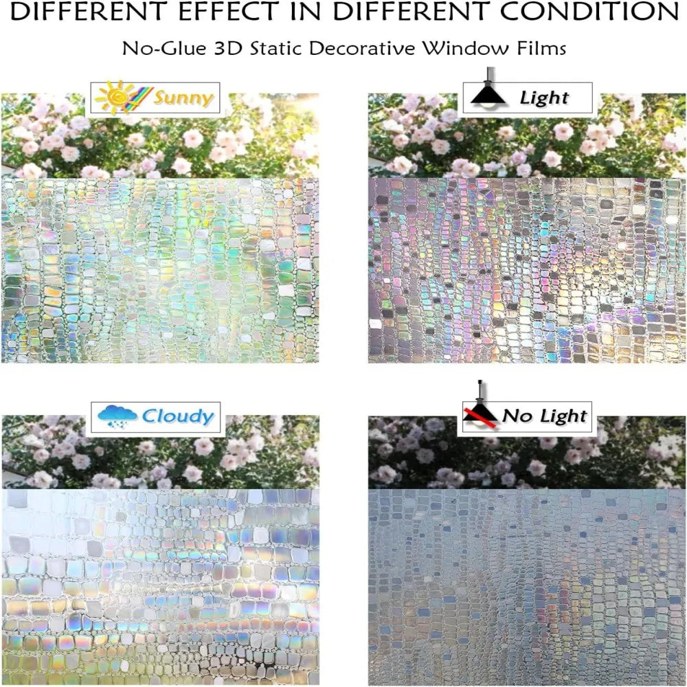 Dekorative Regenbogen Sichtschutzfolie mit UV Schutz und statischer Haftung