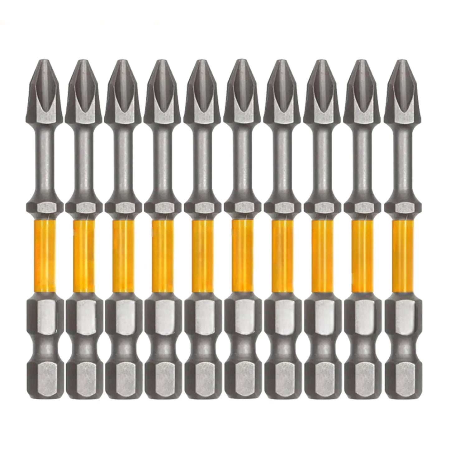10tlg Phillips PH2 Schrauber Bits magnetisch rutschfest für Metall