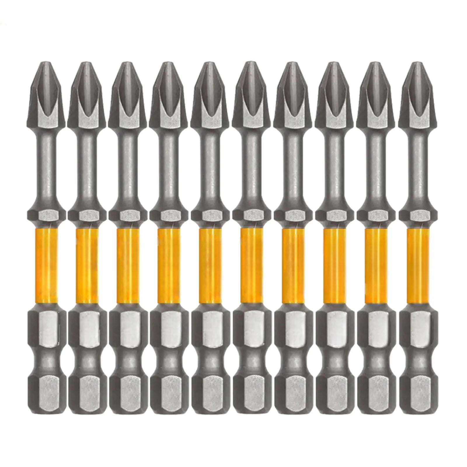 10tlg Phillips PH2 Schrauber Bits magnetisch rutschfest für Metall