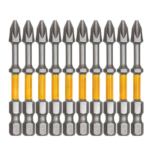 10tlg Phillips PH2 Schrauber Bits magnetisch rutschfest für Metall