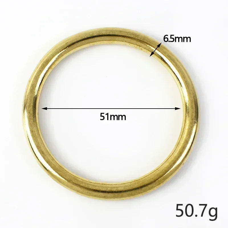 O-Ring aus massivem Messing, nahtlose Ringe für Gürtel und Schlüssel