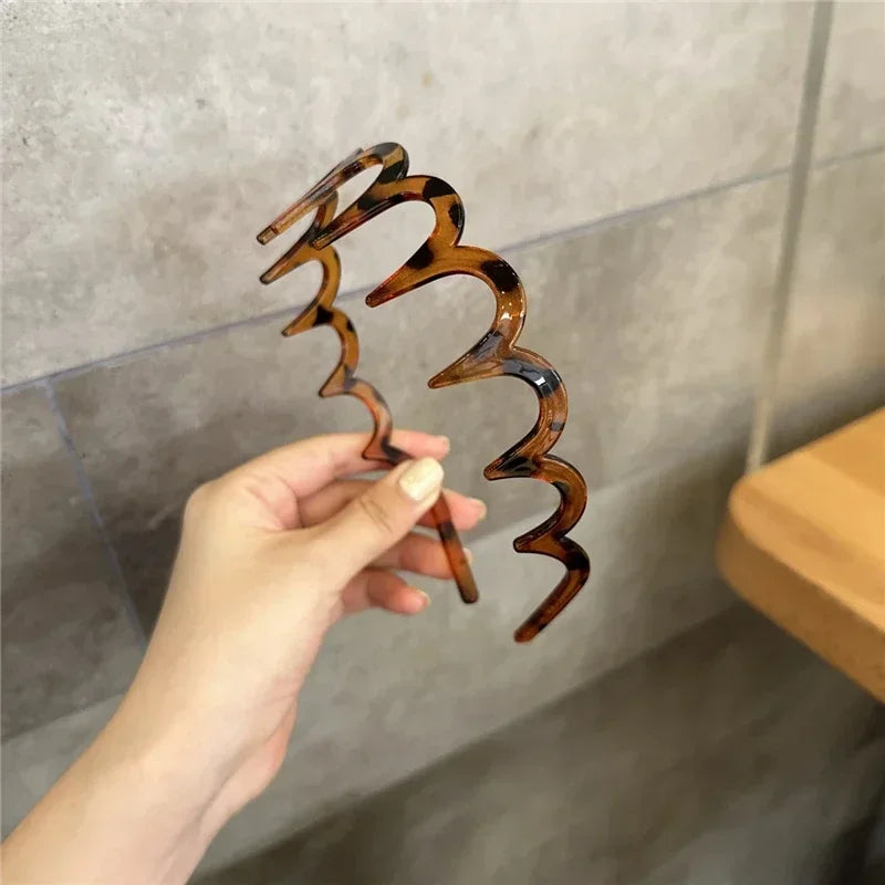 Gezahntes Wellen Stirnband für Damen Einfarbig Anti-Rutsch Haarschmuck