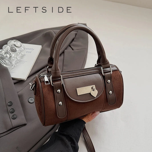 LEFTSIDE Vintage Umhängetasche aus Wildlederimitat für Damen-Yabubest - Home & More