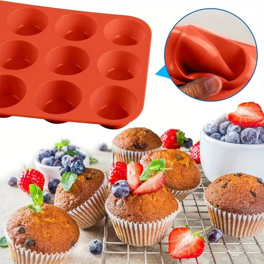 Premium Silikon Muffinform mit 12 Mulden Backform Antihaft Ofenfest
