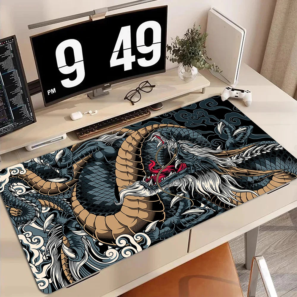 XXL Gaming Mauspad Chinesischer Drachen Anime Schreibtischunterlage