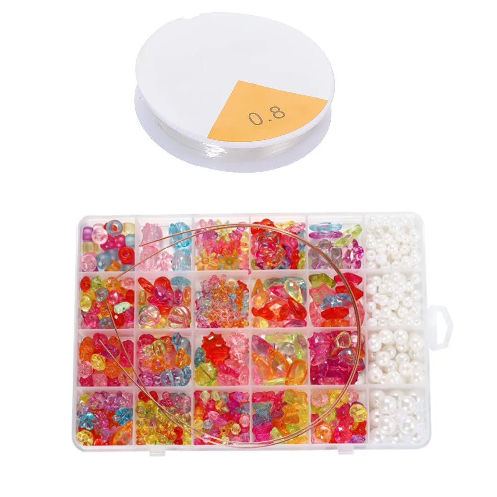 Buntes Acryl Perlen Set für DIY Freundschaft Armband Halskette Schmuck