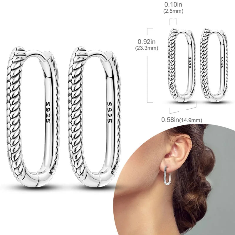 925 Sterling Silber Creolen mit Zirkonia Wassertropfen für Damen