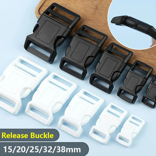 Kunststoff Release Schnallen 15-38mm Schwarz Weiß für Rucksack Halsband