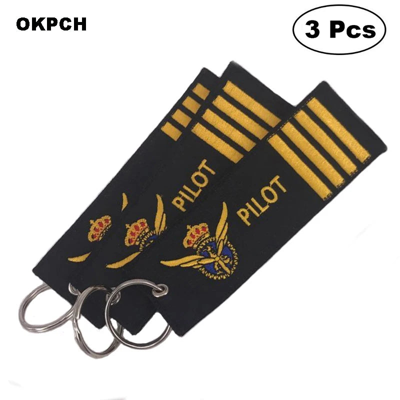3-teiliges Schlüsselanhänger Set Bestickte Metallanhänger für Autos Motorräder