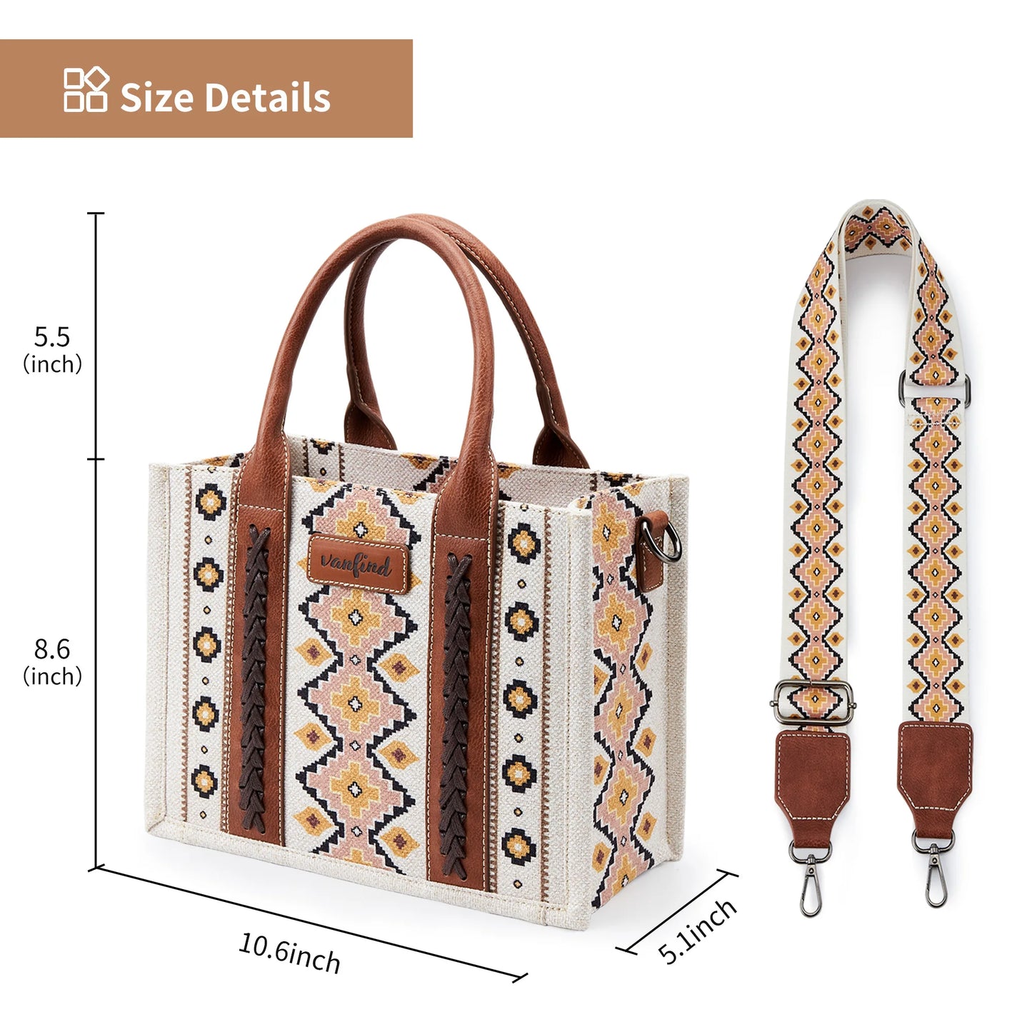 Modische Leinwandtasche mit verstellbarem Schultergurt und großer Kapazität