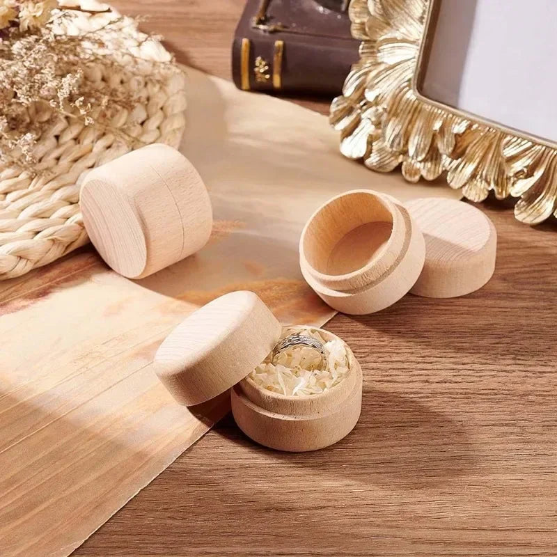 Runde Mini Holzboxen zur Schmuck Aufbewahrung 1 10 Stück
