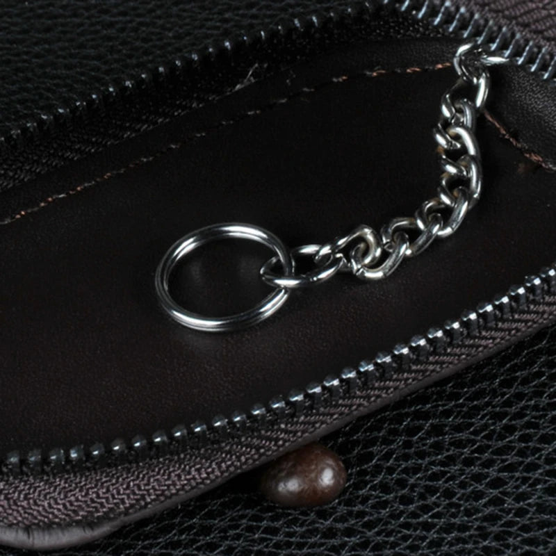 Minimalistischer Schlüsselhalter aus echtem Leder mit großer Kapazität