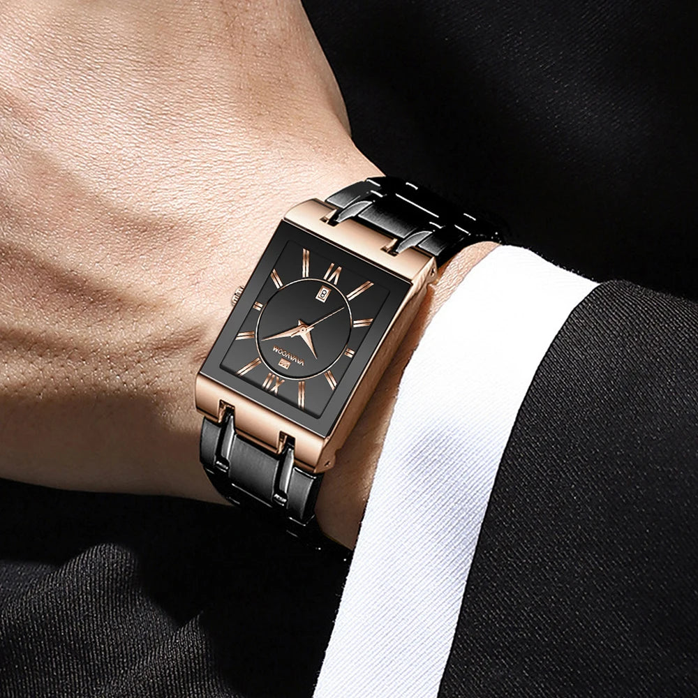 Luxuriöse Herren Armbanduhr Edelstahl Blau Wasserdicht 3BAR