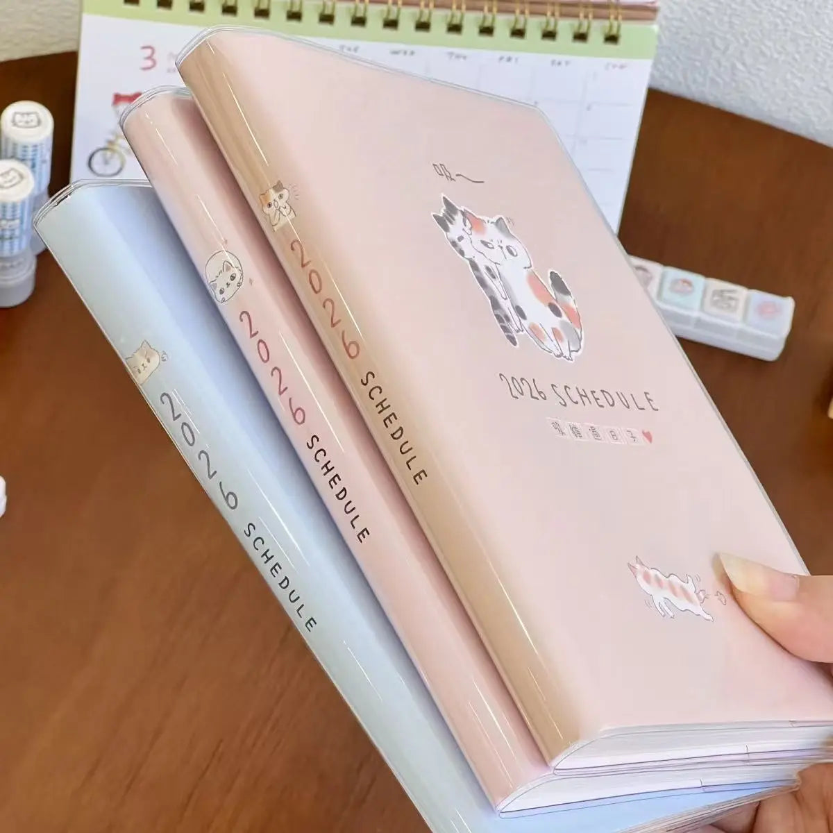 Katzenplaner 2026 B6 Notizbuch – Kawaii Studentenplaner mit farbigen Seiten-Yabubest - Home & More