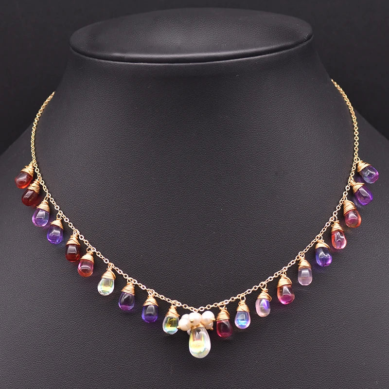 Natürliche Süßwasserperlenkette, Vintage Stil, Damen Anhänger