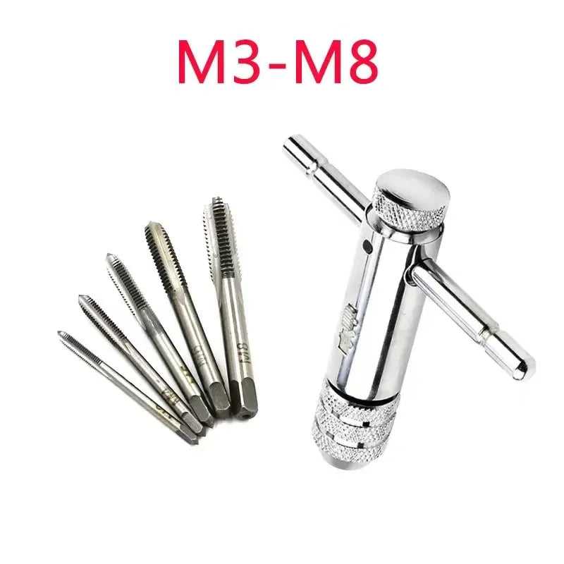 Einstellbarer T-Griff Ratsche Gewindebohrer Halter M3-M8 für Metallgewinde