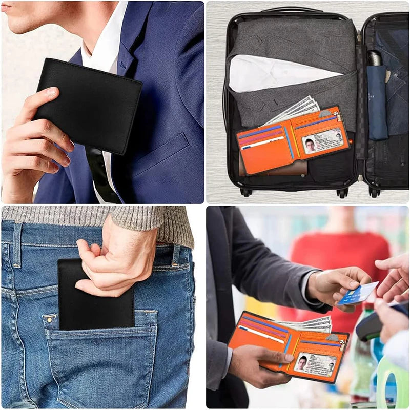 Minimalistische Herren Geldbörse mit Münzfach RFID Schutz Reißverschluss