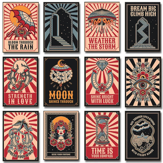 Buntes Poster mit abstrakten Blumenmustern für moderne Wandgestaltung