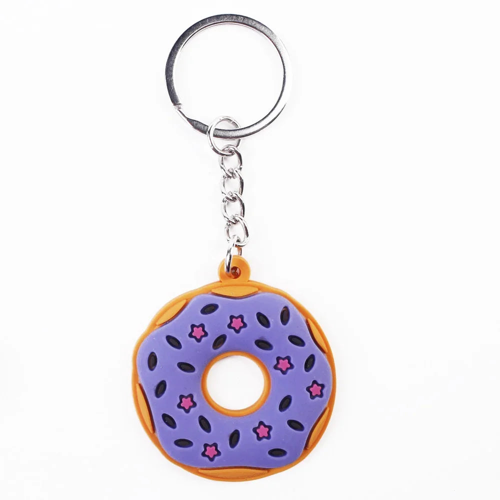 Süßer Donut Schlüsselanhänger aus Metall Cartoon Anhänger Unisex Geschenk