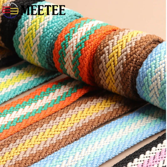 Farbig gestreiftes Baumwollgurtband 38 mm 2,5 mm dick vielseitig einsetzbar