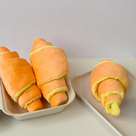 Plüsch-Croissant-Hundespielzeug für kleine bis mittelgroße Hunde ohne Batterien - Yabubest - Home & More