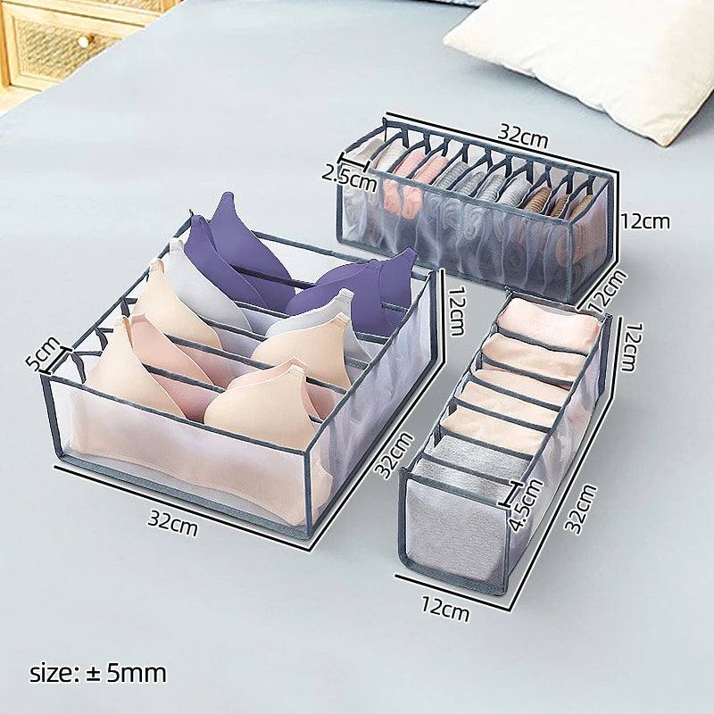 3-teiliges Mesh Schubladen Organizer Set für Unterwäsche und Socken