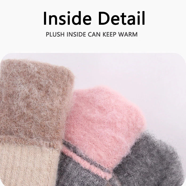 Warme Strickhandschuhe mit Touchscreen-Funktion für Damen und Herren