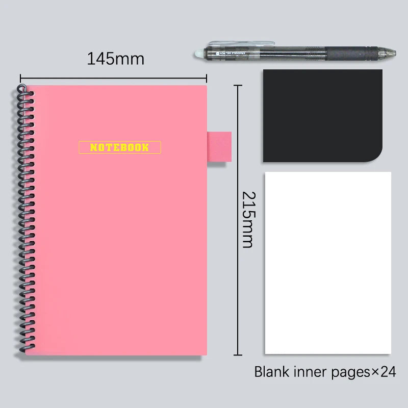 A5 Wiederverwendbares Whiteboard Notizbuch mit Stift für Wochenpl