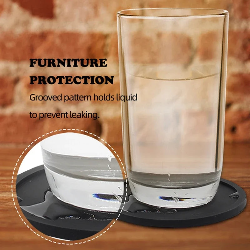 Hitzebeständige Silikon Untersetzer 6er Set für Tassen Gläser 10cm