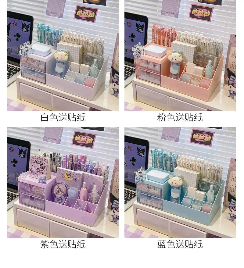 Schreibtisch Organizer Box mit 9 Fächern – Kawaii Stiftehalter für Schüler-Yabubest - Home & More