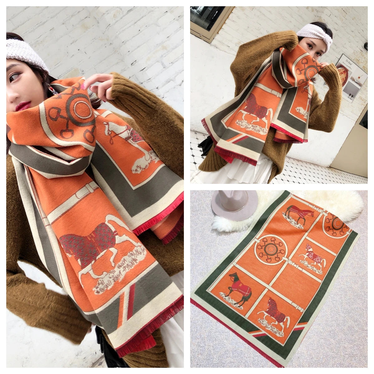 Luxuriöser Kaschmir-Gefühl Schal für Frauen im Herbst/Winter-Yabubest - Home & More