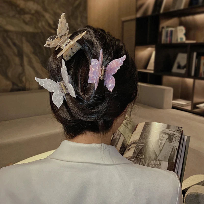 Vintage Acetat Haarspange Schmetterling – Trendiger Haarschmuck