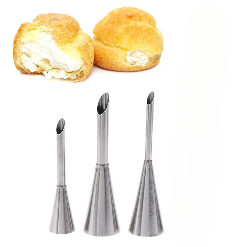Edelstahl Spritztüllen Set 1-3 Stück für Kuchen Icing Cremedekor Donut Gebäck